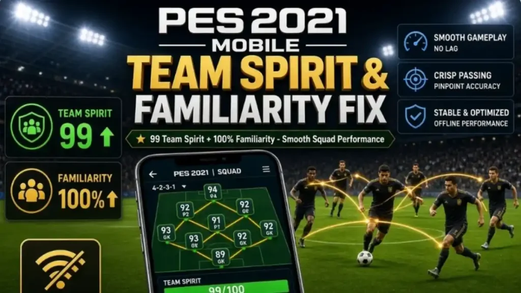 How To Fix Team Spirit 99 And Player Familiarity 100 PES 2021 Mobile Offline Android