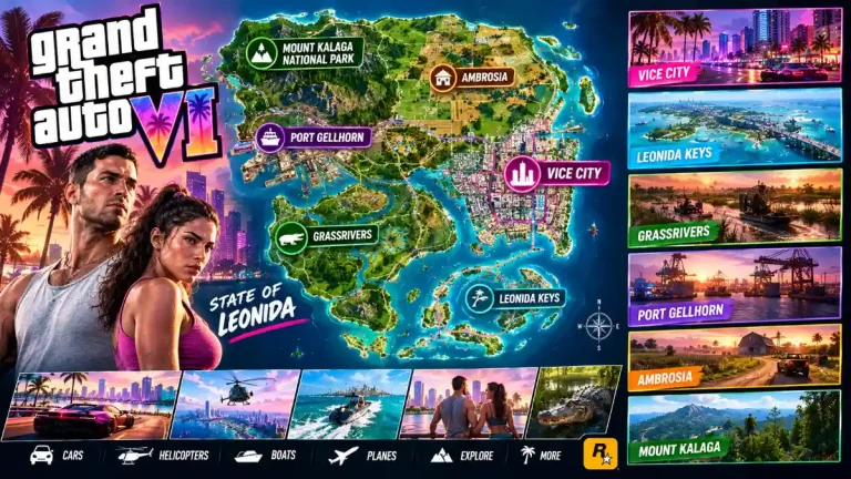 GTA 6 State of Leonida Map & All Major Locations Breakdown