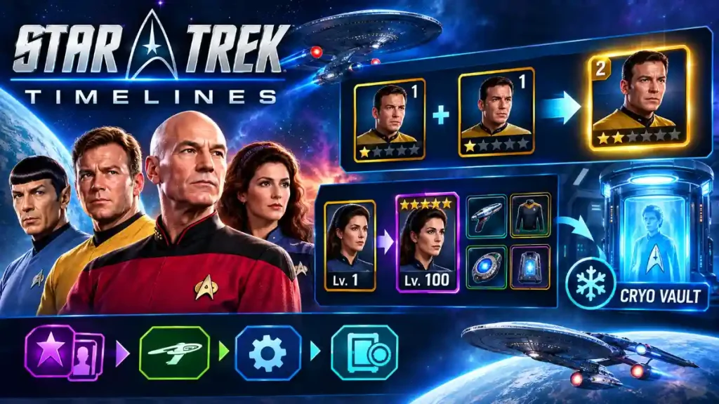Star Trek Timelines Crew Fusion & Cryo Vault Leveling Guide