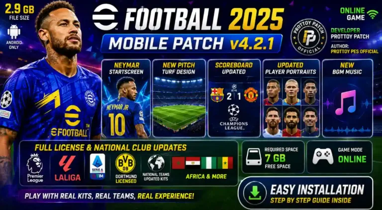 Download eFootball Patch 2025 Mobile v4.2.1 | Full Licensed Guide